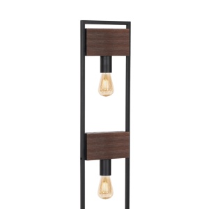 Lampadar Hard 107002, cu intrerupator, 2xE27, negru, IP20, Klausen [3]- savelectro.ro