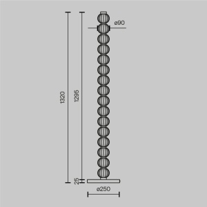 Lampadar LED Amulet MOD555FL-L23G3K, cu intrerupator, 33W, 1550lm, lumina calda, IP20, auriu+transparent, Maytoni [5]- savelectro.ro