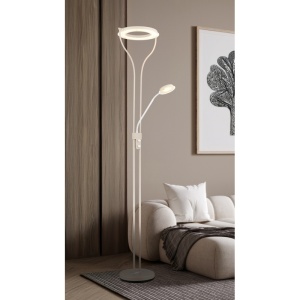 Lampadar LED Ebro, 24W, 2100 lm, lumina calda (3000 K), dimabil, nisipiu+alb, Globo Lighting [9]- savelectro.ro