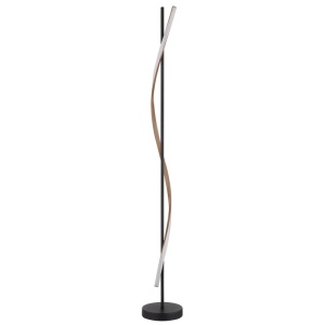 Lampadare, Lampadar LED Watkins 30W, 1225 lm, lumina calda (3000K), 150 cm, negru mat+imitatie lemn, Globo Lighting - savelectro.ro