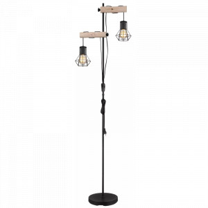 Lampadar Prisla 54017-2S, cu intrerupator, 2xE27, natural+negru, IP20, Globo [8]- savelectro.ro