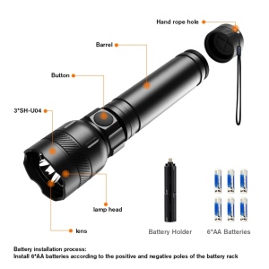 Lanterna L27, 1000 lm, 191m, IP43, 6xAA, Superfire [8]- savelectro.ro