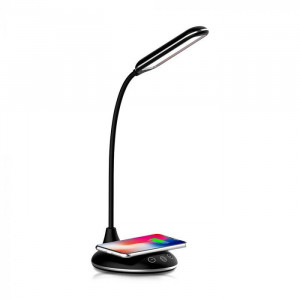 [Lichidare stoc]Lampa de birou LED 218604-VT, incarcare wireless, dimabila, 4W, 400lm, lumina calda, neutra, rece, neagra, IP20, V-TAC [11]- savelectro.ro