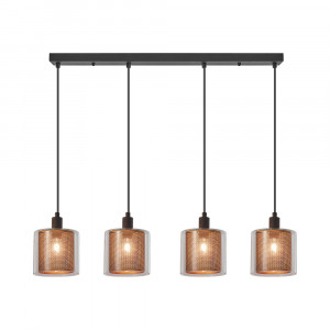 Lustre, Lustra BR-BV01-00082, 4xE14, neagra+cupru, IP20, Braytron - savelectro.ro