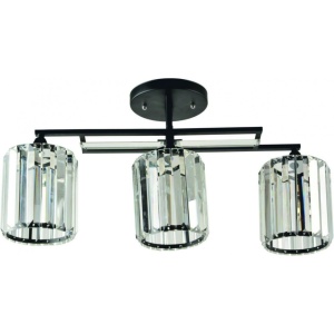 Lustre, Lustra Calm 3 LY-3422, 3xE27, negru si sticla transparenta, design modern, IP20 - savelectro.ro