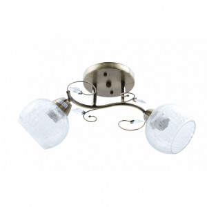 Lustre, Lustra Crush LY-3194, 2xE27, alba+bronz+transparenta, IP20, Klausen - savelectro.ro