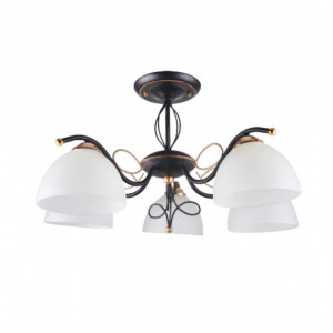 Lustre, Lustra Eloro LY-3198, 5xE27, neagra+bronz+alb, IP20, Klausen - savelectro.ro