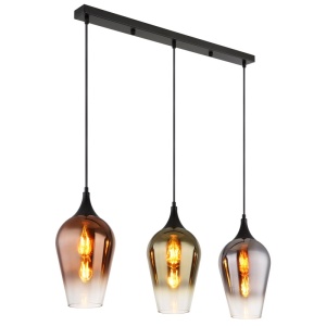 Lustre, Lustra Lavus, 3xE27, IP20, negru mat/cupru+auriu+crom, Globo Lighting - savelectro.ro