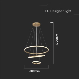 Lustra LED 8018-VT, 32W, 3880lm, lumina calda, IP20, aurie, V-Tac [4]- savelectro.ro