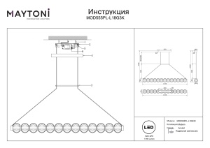 Lustra LED Amulet MOD555PL-L18G3K, 22W, 1050lm, lumina calda, IP20, aurie+transparenta, Maytoni [3]- savelectro.ro
