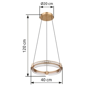 Lustra LED Blondie 36W, 2000 lm, lumina calda/neutra/rece, cristale, Ø40 cm, telecomanda, dimabila, aurie, Globo Lighting [9]- savelectro.ro