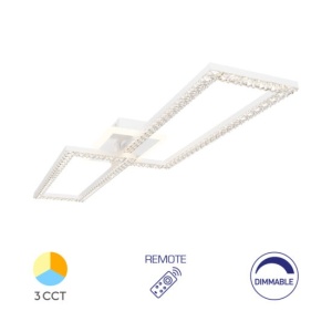 Lustra LED Crystal BR-BH17-05190, dimabila, cu telecomanda, 55W, 6050lm, lumina calda, neutra, rece, IP20, alba, Braytron [1]- savelectro.ro