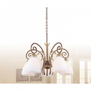 Corpuri de iluminat, Lustra Nobile KL6403, 5xE27, alba+bronz, IP20, Klausen - savelectro.ro