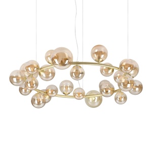 Lustre, Lustra Perlage, 25xG9, IP20, ambra, Ideal Lux - savelectro.ro