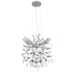 Lustre, Lustra Queena 4xE14, cristale, Ø40 cm, IP20, argintie mat, Globo Lighting - savelectro.ro