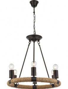 Lustra Ulleu 6029-6, 6xE27, negru+maro, IP20, Globo [1]- savelectro.ro
