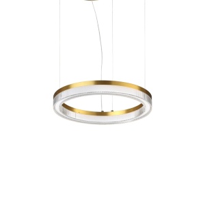 Pendule, Pendul LED Crown D40 21W, 2050lm, lumina calda (3000 K), IP20, auriu, Ideal Lux - savelectro.ro