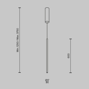 Pendul LED Halo MOD246PL-L12BSK, 11W, 750lm, lumina calda, IP20, negru, Maytoni [5]- savelectro.ro