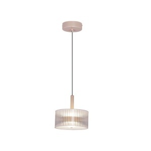 Pendule, Pendul LED Hoop, 8W, 550 lm, lumina neutra (4000 K), IP20, bej+transparent, Klausen - savelectro.ro