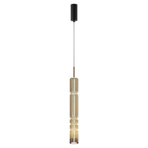 Pendul LED Ordo MOD272PL-L12BS3K, 8W, 920lm, lumina calda, IP20, negru+cognac, Maytoni [1]- savelectro.ro