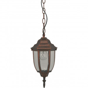 Corpuri de iluminat exterior, Pendul pentru exterior Babylon, 1 bec, dulie E27, maro metal, sticla, Klausen - savelectro.ro