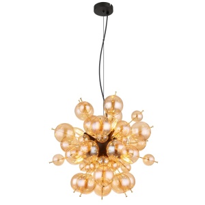 Pendule, Pendul Udo, 6xE14, IP20, negru/auriu/chihlimbar, Globo Lighting - savelectro.ro