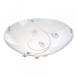 Plafoniere, Plafoniera Burgundy 40404-1, 1xE27, nichel mat+transparenta, IP20, Globo Lighting - savelectro.ro