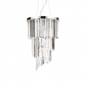 Plafoniere, Plafoniera Carlton 117737, 8xE14, crom+transparenta, IP20, Ideal Lux - savelectro.ro