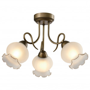 Plafoniere, Plafoniera Columbine KL103010, 3xE27, bronz+alba, IP20, Klausen - savelectro.ro
