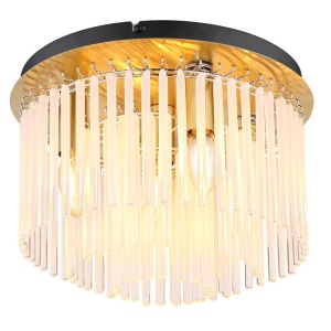 Plafoniere, Plafoniera Gorley, 5xE14, IP20, auriu mat/negru/opal transparent, Globo Lighting - savelectro.ro