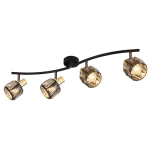 Plafoniera Indiana 4xE14, IP20, neagra mat+aurie mat, Globo Lighting