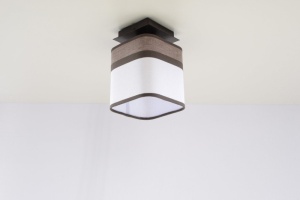 Plafonieră LATTE 1 – metal și material textil, 1×E27, design compact [5]- savelectro.ro