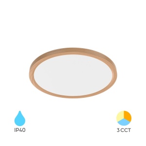 Plafoniera LED 26W, lumina calda/neutra/rece, imitatie lemn, IP40, Braytron [1]- savelectro.ro