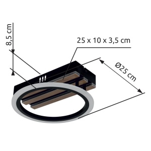 Plafoniera LED Blevins 10W, 580 lm, lumina calda/neutra/rece, IP20, imitatie lemn, Globo Lighting [5]- savelectro.ro