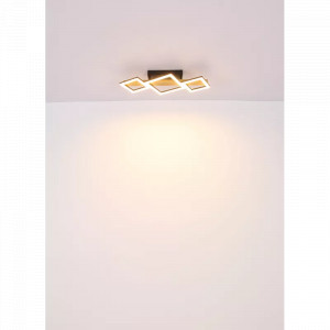 Plafoniera LED Dustin 67288D1, 29W, 1560lm, lumina calda, IP20, neagra+maro, Globo Lighting [6]- savelectro.ro