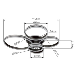 Plafoniera LED Grouni, 120W, 4900 lm, lumina calda/neutra/rece, telecomanda, dimabila, IP20, culoare titan, Globo Lighting [2]- savelectro.ro