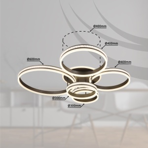 Plafoniera LED Grouni, 120W, 4900 lm, lumina calda/neutra/rece, telecomanda, dimabila, IP20, culoare titan, Globo Lighting [11]- savelectro.ro