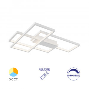 Plafoniera LED Nela BH17-04590, cu telecomanda, 65W, 7150lm, lumina calda+neutra+rece, IP20, alba, Braytron [1]- savelectro.ro