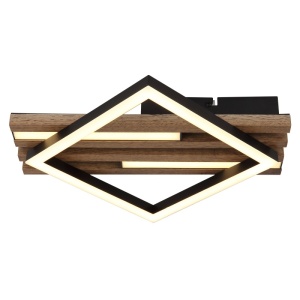 Plafoniera LED Obrien 12+7W, 1020 lm, lumina calda (3000K), 33 cm, IP20, imitatie lemn, Globo Lighting [6]- savelectro.ro