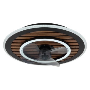 Plafoniere LED, Plafoniera LED Trevino, cu ventilator, 36W, 1800 lm, lumina calda/neutra/rece, IP20, negru mat, Globo Lighting - savelectro.ro