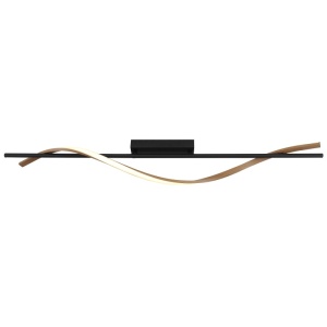 Plafoniera LED Watkins 20.5W, 1085 lm, lumina calda (3000K), 115 cm, neagra mat+imitatie lemn, Globo Lighting [4]- savelectro.ro