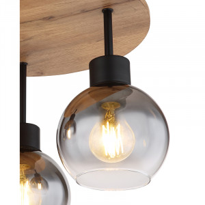 Plafoniera Moitas 15656-3DR, 3xE27, fumurie+neagra, IP20, Globo Lighting [5]- savelectro.ro