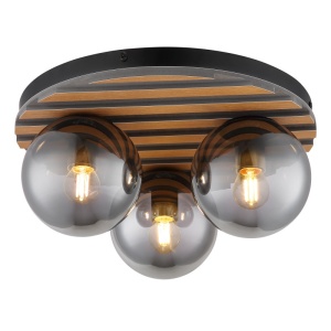 Plafoniere, Plafoniera Parsons, 1xE27, Ø390 mm, IP20, neagra mat+fumurie, Globo Lighting - savelectro.ro