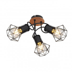 Plafoniere, Plafoniera Skull KL163017, 3xE27, neagra+maro, IP20, Klausen - savelectro.ro