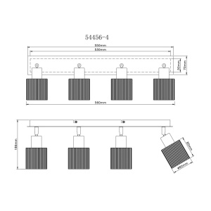 Plafoniera Villegas, 4xE14, IP20, negru mat+crom, Globo Lighting [10]- savelectro.ro