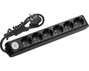 Prelungitoare Electrice, Prelungitor 6 prize 1.5 metri + intrerupator X-tendia Panasonic, Negru - savelectro.ro