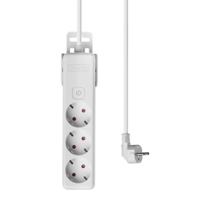 Prelungitor Braytron, 3 prize, cu intrerupator, protectie copii, cablu 3x1.5mmp, 3m, alb [3]- savelectro.ro