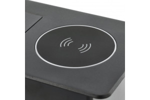 Priza incorporabila dreptunghiulara, 1 priza schuko, 2 USB A, cablu 1.5 m, neagra, incarcare wireless, GTV [2]- savelectro.ro