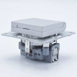 Priza simpla cu capac, 16A, protectie copii, IP20, Argintiu, Panasonic Arkedia Slim / Karre Plus