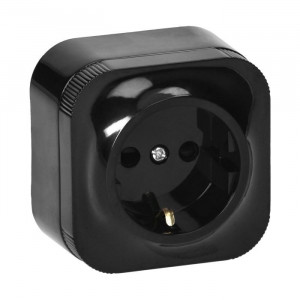 Priza simpla cu impamantare, montaj aplicat, IP20, Neagra, OR-OE-7205(GS)/B/10 Orno [1]- savelectro.ro